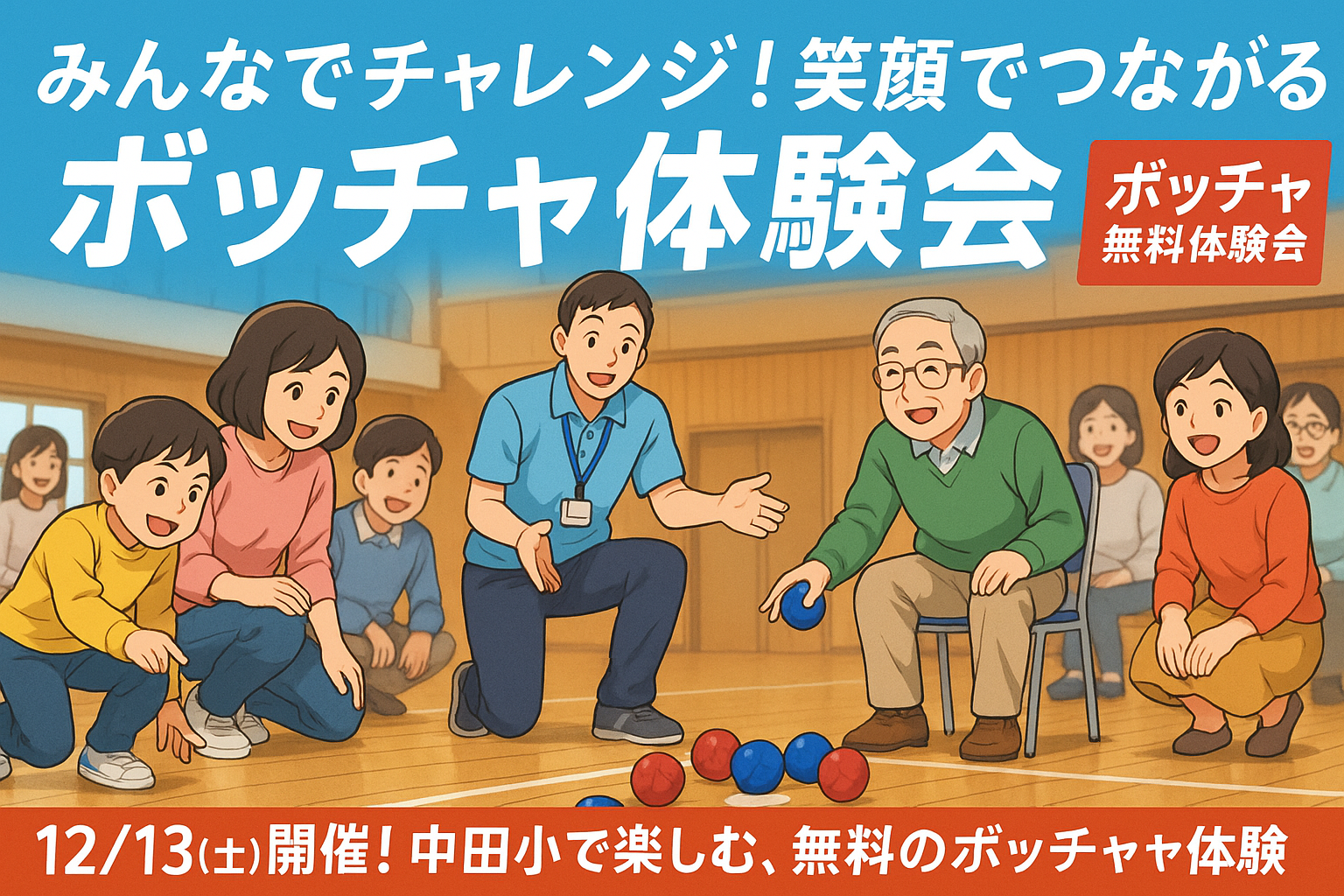 【泉区・中田】12月13日(土)開催!中田小で「ボッチャ無料体験会」 | よこちかインフォ